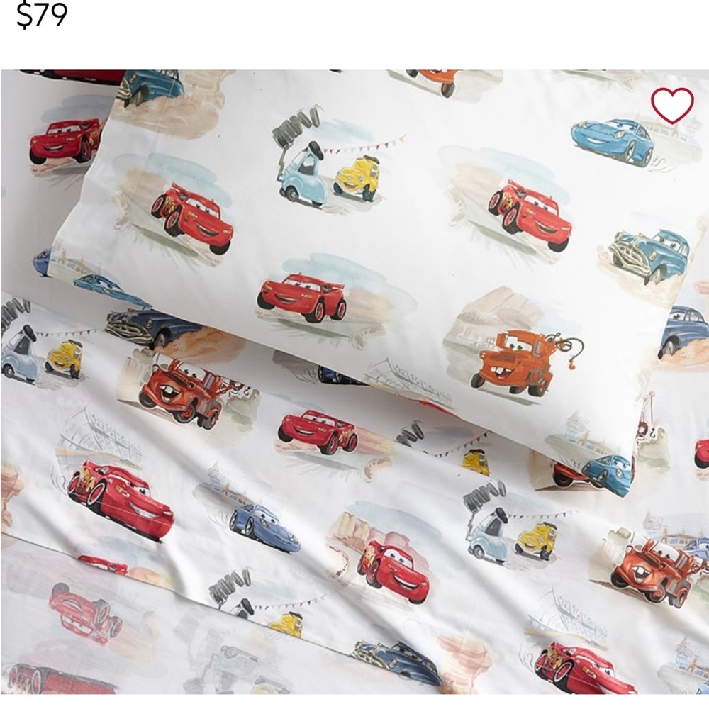 Disney and Pixar Cars Organic Toddler Sheet Set VGUC